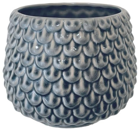 Nordring Pot de fleur Pino - Pots de Fleurs décoratifs Couleur pour intérieur Style rétro créatif M (13,5 cm ø), gris, Céramique