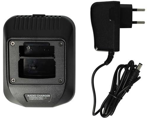 vhbw Akku-Ladegerät kompatibel mit Motorola MTP830S, MTP850 Funkgerät Walkie Talkie Akkus (Ladeschale, Netzteil) - 4,4 V, 1,0 A
