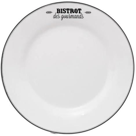 Secret de Gourmet - Lot de 6 Assiettes Plates Bistrot 26cm Blanc