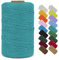 LEREATI Makramee Garn 1mm x 390m Baumwollgarn Geflochten Baumwollschnur Natürliche Baumwolle Garn, Bunt Macrame Cord 1mm für DIY Stricken Wandbehang Vorhang Hängepflanze Handtasche (Pfauenblau)