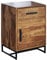 FineBuy Nachttisch Sheesham Massivholz/Metall 45x35x65 cm Nachtschrank Boxspringbett, Design Nachtkonsole mit Schublade und Tür, Nachtkommode Industrial mit Stauraum
