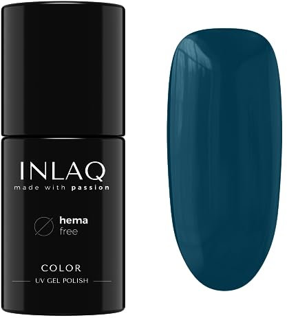 INLAQ® UV Nagellack Dunkelblau - 6 ml Hema Free - Langlebiger UV Lack - Nail Polish - Glamour Kollektion - Gelnägel - Shellac Gel - Gellack ohne Hema | 1035- Proud Peacock