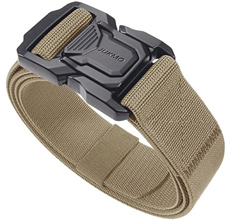 JUKMO Taktischer Gürtel, Militär Wandern 3,8cm Arbeit Gürtel mit Schnellverschluss Schwere Schnalle (Kojote, M-für Taille 91cm-105cm (Länge 125cm))