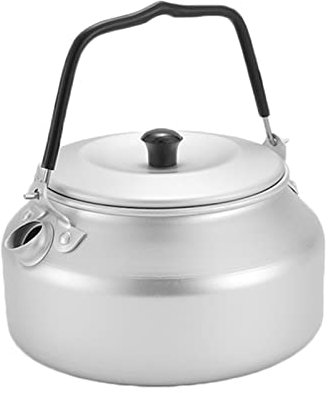 Reise Wasserkocher Reisewasserkocher Teekessel Camping Wasserkessel Für Holzofen Teekanne Kaffee Im Freien Aluminiumlegierung Tragbar (Sliver,0.8L)