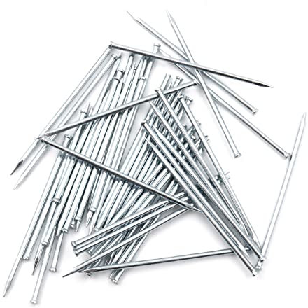 Design61 100 clavos de acero para rodapiés, 1,5 x 30 mm, cabeza plana galvanizada