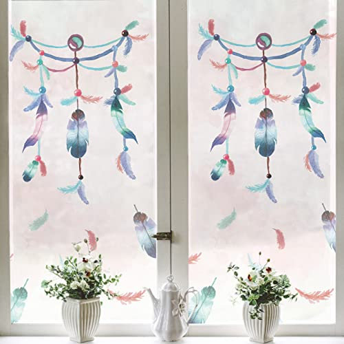 Fensterfolie Federrosa Lavendel Sichtschutzfolie Fenster Klebstofffrei Fensterfolie Blickdicht Milchglasfolie Selbstklebend Fenster Fensterfolie Selbsthaftend Folie Fenster Sichtschutz 45x58cm