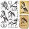 craspire Pferde Clear Stamps Pferde U-Förmige Hufe Transparent Silic1 Stempel Gummistempel Für Scrapbooking Geburtstag Fotoalbum Thanksgiving-Kartenherstellung 4.3 x 6.3 x 0.1 Zoll