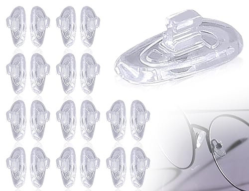 KAPSING 10 Paare Nasenpads brille Silikon Brillen Reparatur Set, Brillen Nasenpads, Rutschfeste Brillenpads Transparent, Brillenreparatur zubehör