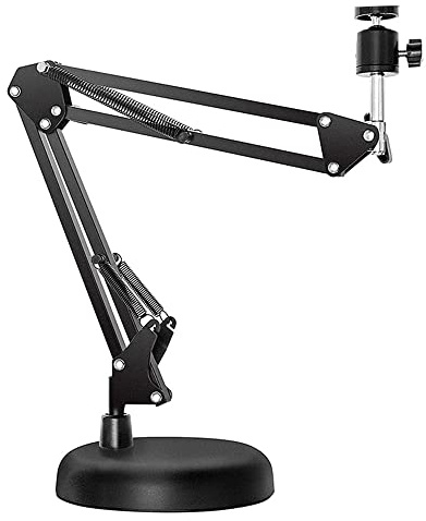 Spactz Webcam-Halterung für eine Schere, Halterung für den mit Aufhängungsarm für den Tisch mit aktualisierter runder Basis, für Webcam