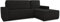 Ecksofa Totti L mit Schlaffunktion und Bettkasten - Cord Stoff - L-Form Couch, Polstersofa, Schlafsofa, Sofagarnitur (Schwarz (Poso 135), Ecksofa Rechts)