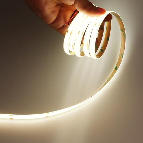 JOYLIT 24V 6M COB LED Streifen Natural Weiß 4000K Innen 320LEDs/M CRI 93+ Dimmbar LED Band Selbstklebend, Flexible Light Strip für Schrank, Regal, Kleiderschrank, Treppe