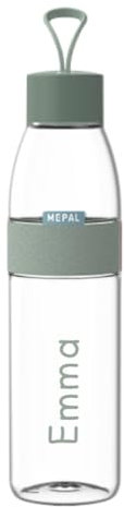Mepal Trinkflasche Ellipse - Personalisierte Wasserflasche mit Namen - Flasche für Uni, Arbeit, Fitness, Outdoor, Job - Stoßfest, Auslaufsicher - BPA-frei & Spülmaschinenfest - 700 ml - Nordic Sage