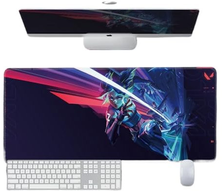 AVIMYA Valorant Gaming Mouse Pad Extended Large Computer Keyboard Mouse Mat Desk Pad Soft Smooth Surface and Non-Slip Rubber Base XXL Mousepad (Neon)(900 * 400 * 3mm)