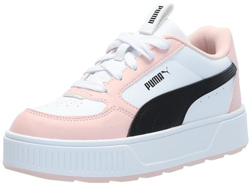 PUMA Unisex-Child Karmen Rebelle Sneaker, Puma White-puma Black-rose Dust, 11 Little Kid