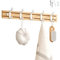 Koomuao Jumuao Porte Manteau Bambou Mural, Patères 4 Crochets pour Suspendre Vêtements, Peignoirs, Serviettes, Manteaux Crochet Mural pour Entrée, Chambre, Salle de Bain (Blanc-5 Crochets)