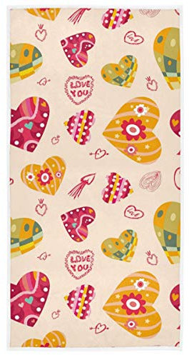 Handtücher Vintage Liebes-Herz-Amor-Pfeil-Blumen Gästetücher Weiches Gästehandtücher Hochwertige Handtuch Für Badezimmer Sport Mehrzweck M