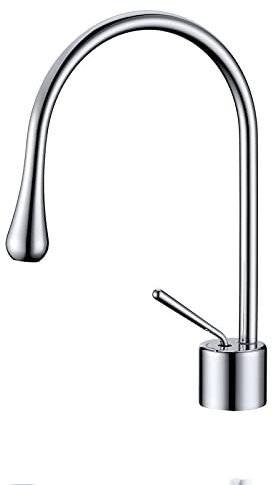 Badezimmer-Waschtischarmatur, glänzendes Chrom, mattes Metall, heißer und kalter Mischer, Chrom