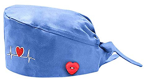 AIchenYW Gemusterte Chirurgische Hauben Headwear Hauben Hygienisch Sauber Arbeitskappen Hochwertig Modisch Schwesternkappe Attraktiver Schwesternhut. (Sky Blue, One Size)