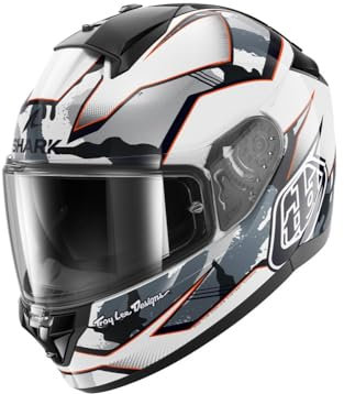 SHARK, Integraler Motorradhelm RIDILL 2 MATRIX x TROY LEE DESIGN CAMO White Silver Red, L