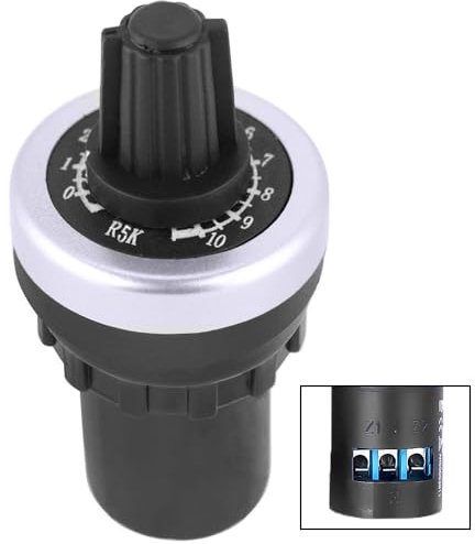 Litensh LA42DWQ 22 mm 5 K Regler Drehpotentiometer Topf Wechselrichter Widerstand Variable Geschwindigkeit Antrieb Potentiometer Schalter, 5 K Ohm