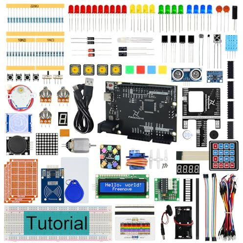Freenove Ultimate Starter Kit with Board V5 Rev4 Mini (Compatible with Arduino IDE), Arm Cortex-M4 Microcontroller, 399-Page Detailed Tutorial, 220 Items, 78 Projects