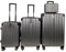 SIGN Hartschalen Reisekoffer Trolley ABS Tasche Leicht 4 Doppelrollen (Handgepäck-Mittel-Groß-Set) Nummernschloss (Anthrazit, 3er Set)
