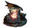 Kremers Schatzkiste Duftlampe Drache 22cm Aromalampe Burgruine Teelichthalter - für Ätherische Öle Duftwachs Duftöl Fantasy Deko Polyresin 19x22x18 cm Geschenk Wohnzimmer Duftstöfchen