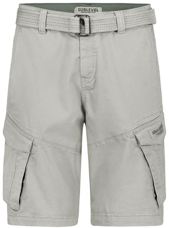 Sublevel Herren Sweat Jeans Shorts – Kurze Denim Jogginghose mit Stretchbund Kordelzug Washed Look – Bequeme Sommer Freizeit Shorts Casual Streetwear Regular Fit W29–W42