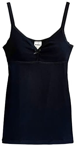 HERMKO 175803840 Damen BH-Hemd Unterhemd mit schmalen Trägern, Farbe:schwarz, Größe:36/38 (S)