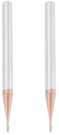 Briny River 2x Fresas de Punta Esférica de 1,0 Mm con Revestimiento de AlTiN HRC55 de Carburo de Tungsteno para Grabado CNC