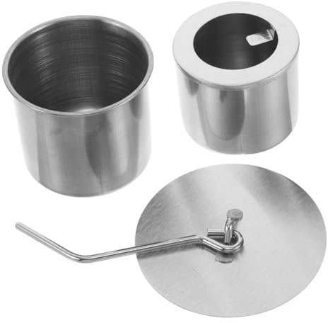 Ciieeo 1 Satz Tischfeuer Bioethanol mit Löschdeckel Mini Feuerschale für Innen und Außen Schwarzes Metall Einfache Installation Dekoratives Design für Garten und Wohnung