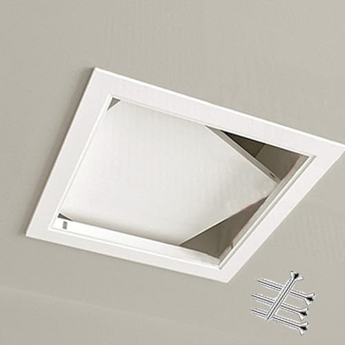 Trampilla Pladur Panel de Acceso Al Techo de Aleación de Aluminio, Puerta de Servicio Oculta para Viviendas, Garajes y Áticos, Cubierta de Acero Galvanizado para Fontanería con Tornillos(45x55cm/18x2