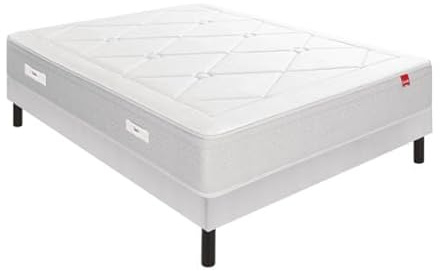 Epeda Ensemble L'ECHAPPEE + Sommier Escale + Pieds 160x200 Ressorts