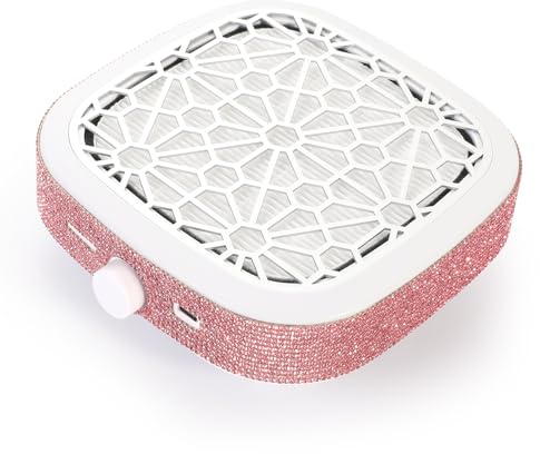 Nail Dust Collector Rechargeable, Compact Extractor with Reusable Filter | CHRISTINE SHELLY Strong Dust Suction Portable Vacuum Fan Manicure Machine for Nails Drilling Polishing DIY