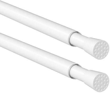 HAOYUNTE Teleskopstangen, Weiß, 50-69CM, 2PCS | Duschvorhangstangen, Geeignet für Türvorhänge, Geeignet für Fenster, Geeignet für Badezimmer