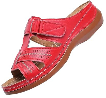 JokeLomple Slope Heel Thick Sole Hollow Hausschuhe für Damen, große lässige Pedal genähte Slope Heel Stripe Coole Hausschuhe