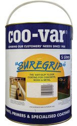 Coo-Var Suregrip® Anti-Slip Safety Floor Paint - Light Grey 5L. Includes PSP 1 touch up brush.