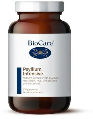 BioCare Psyllium Intensive, 100g Powder | With Psyllium Husk, FOS, Inulin, Live Bacteria, Prune & Pectin