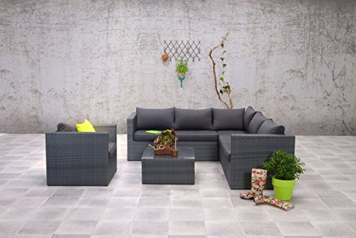 Garden Impressions Poly Rattan Lounge mit XXL Sessel inkl. wasserabweisenden Kissen Montana