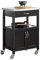 SoBuy Meuble de Cuisine à roulettes avec Plan de Travail Desserte Cuisine compacte pour Rangement Cuisine, extérieur ou Chambre Chariot de Service Multifonction Noir 60x92x45cm FKW22-SCH