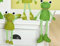1 x Frosch Froggy hängend textil Höhe 30 cm, Frogg, Hängetier, Kantenhänger, Tischdeko, Geschenk (hellgrün)
