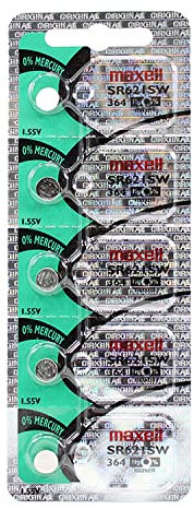 Maxell Lot de 10 piles bouton SR621SW SR-621SW 364