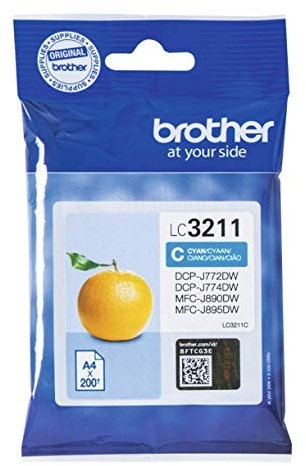 Brother LC-3211C Tintenpatrone (für Brother DCP-J772DW, DCP-J774DW, MFC-J890DW, MFC-J895DW) cyan
