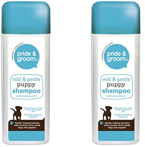 2 x Pride & Groom Mild & Gentle Puppy Shampoo Peach & Madrin 300ml