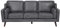 Modernes Sofa in Lederoptik in Grau Couch 3-Sitzer Lokka