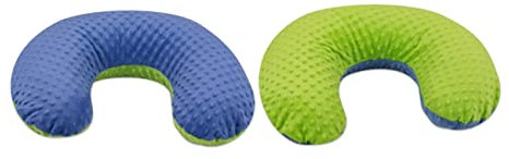 Velinda Klein-C-Kissen Stillkissen Lagerungskissen Babykissen Schlafhilfe Minky-Dots (Muster: blau - grün)