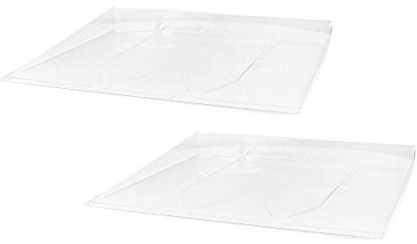 Ex-Pro Universal 60 x 54.5cm Transparent Plastic Water Drip Tray Accessory for Washing Machine, Tumble Dryer, Dishwasher, Fridge, Freezer - 2 Pack