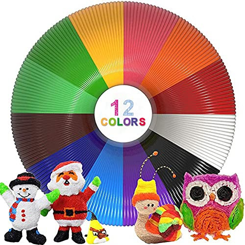 Rilitor 3D Stift Filament Nachfüllungen PLA 1.75 mm,12 Farben 3D Druck Stift PLA Filament,Jede Farbe 3 Meters,Gesamt 36 Meters,PLA 3D Stifte Filament Refills für MYNT3D,SCRIB3D 3D Stifte und Drucker