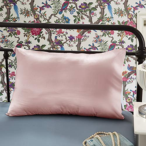 OLESILK Taie d'oreiller en Soie Naturelle de mûrier 22 Mommes: Prend Soin de Votre Peau et Moins de Perte de Cheveux - 1 pièce, Rose de Lotus, 40x80cm