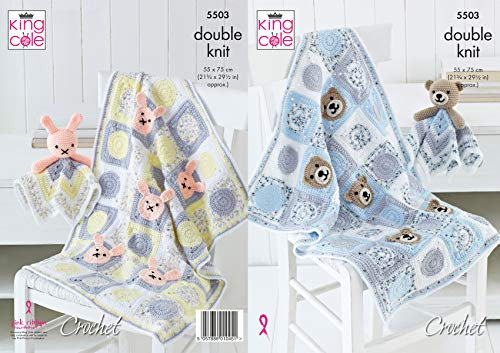King Cole 5503 Häkelmuster für Babydecken und Kuscheltiere in Cherished DK
